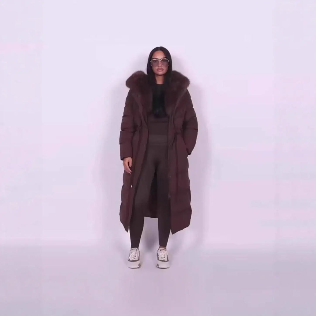 Stilvoller, warmer Damenmantel mit Pelzkragen - Damenmode online kaufen | Isabell Boutique