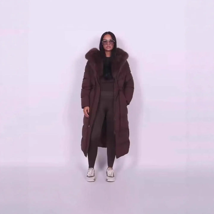 Stilvoller, warmer Damenmantel mit Pelzkragen - Damenmode online kaufen | Isabell Boutique