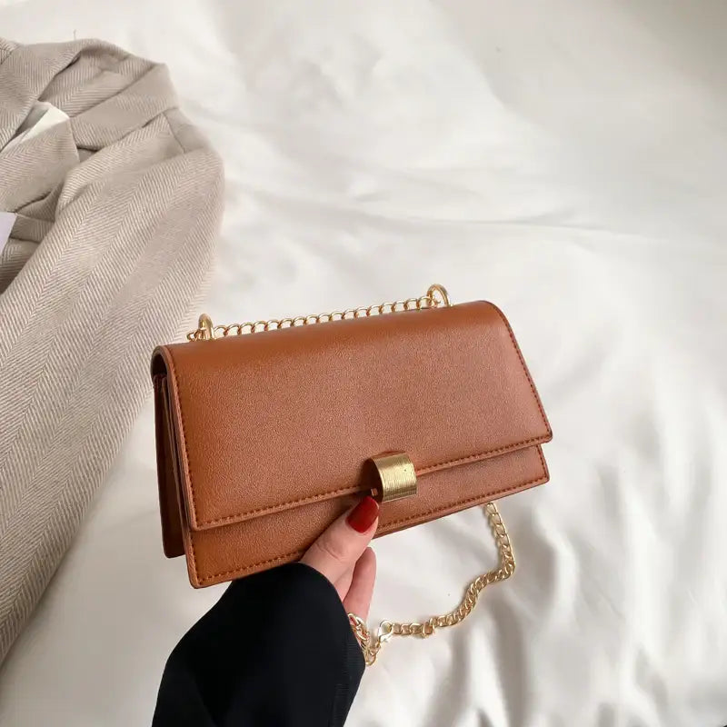 Beliebte kleine Damen-Umhängetasche im koreanischen Stil mit Ein-Schulter-Design und Kettenriemen (quadratisch) - Damenmode online kaufen | Isabell Boutique