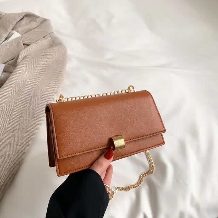 Beliebte kleine Damen-Umhängetasche im koreanischen Stil mit Ein-Schulter-Design und Kettenriemen (quadratisch) - Damenmode online kaufen | Isabell Boutique