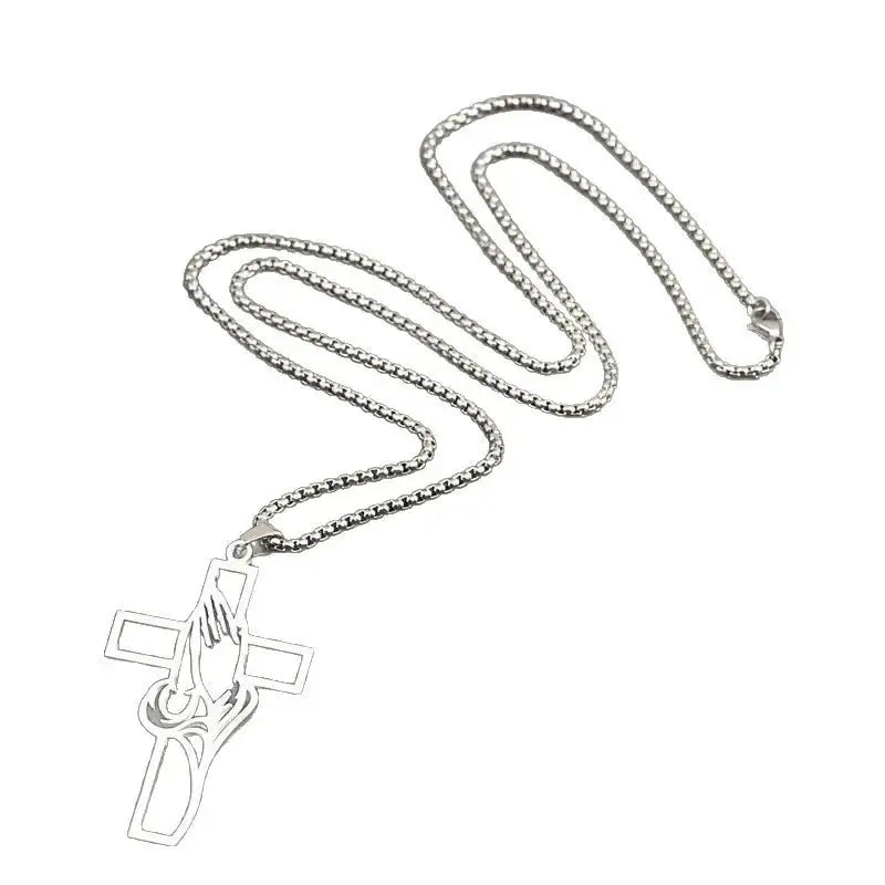 Silberne Halskette mit Kreuz Anhänger, Damenschmuck, IsabellBoutique030