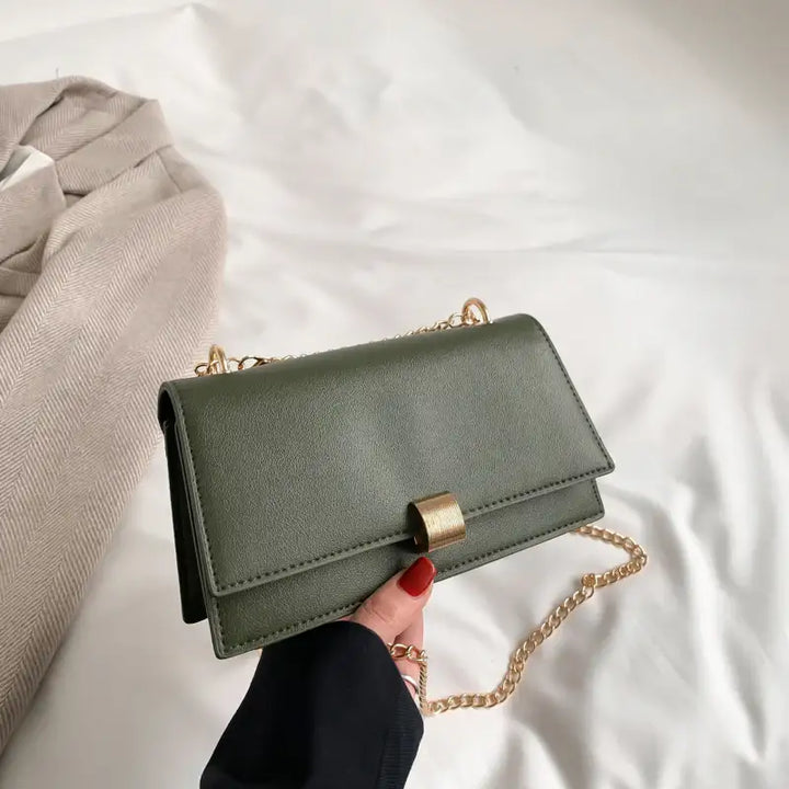 Beliebte kleine Damen-Umhängetasche im koreanischen Stil mit Ein-Schulter-Design und Kettenriemen (quadratisch) - Damenmode online kaufen | Isabell Boutique