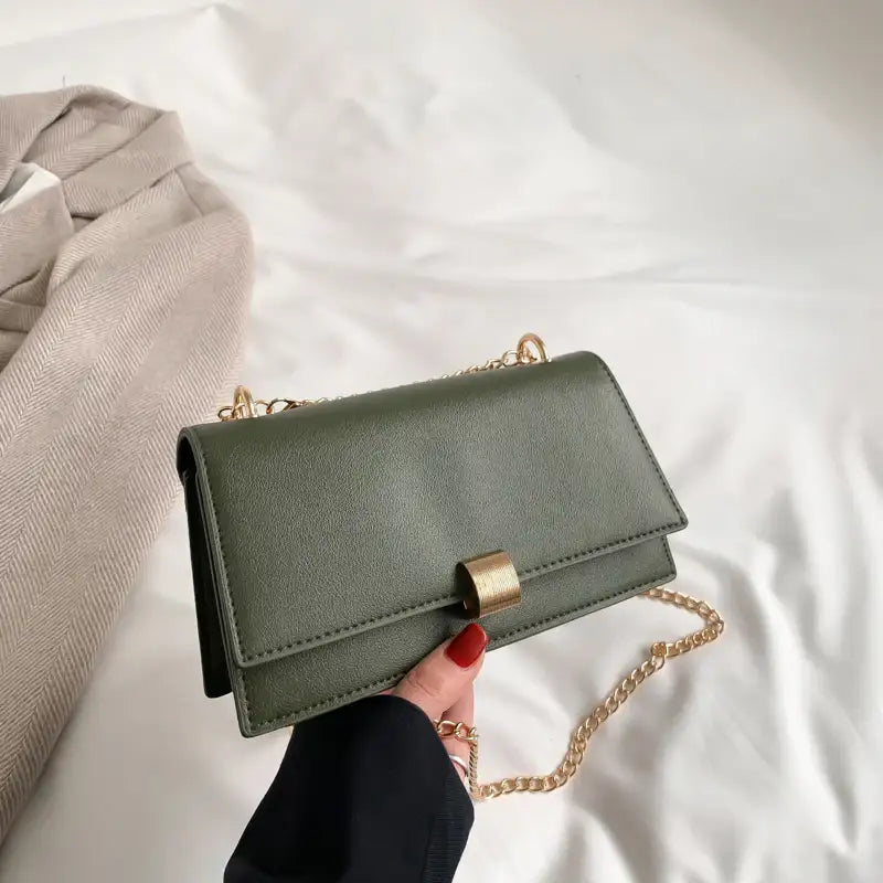 Beliebte kleine Damen-Umhängetasche im koreanischen Stil mit Ein-Schulter-Design und Kettenriemen (quadratisch) - Damenmode online kaufen | Isabell Boutique