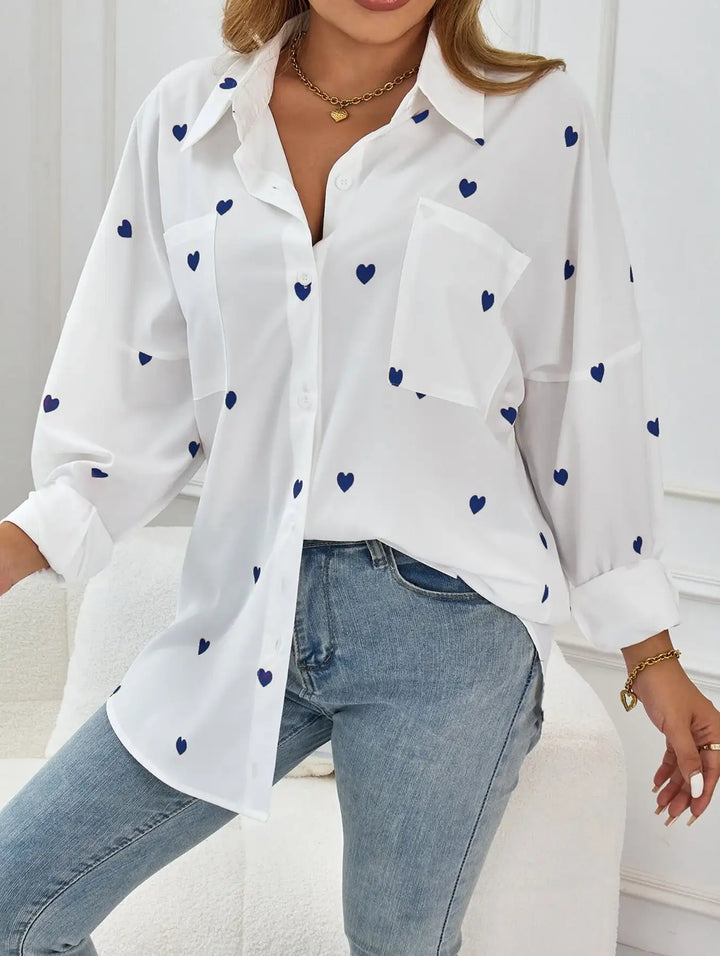 Lässige Damenbluse mit Love-Print in lockerem Schnitt für den Alltag - Damenmode online kaufen | Isabell Boutique