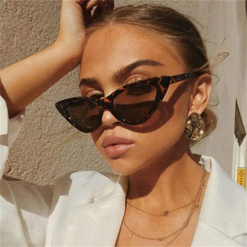 Damen Sonnenbrille im Leopardenmuster, Cat-Eye-Stil, IsabellBoutique030