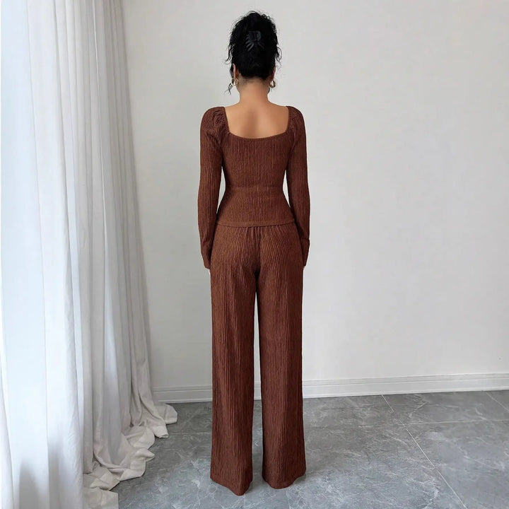 Modischer Damenanzug in Slim-Fit mit Metall-Rosen-Schnalle - Damenmode online kaufen | Isabell Boutique