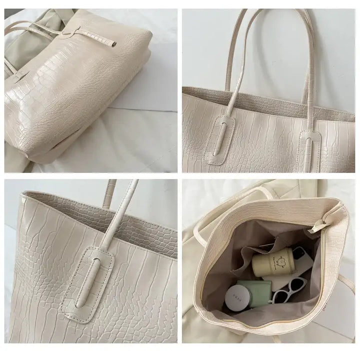Modische Schlichte Großformatige Ein-Schulter Tote Bag - Damenmode online kaufen | Isabell Boutique