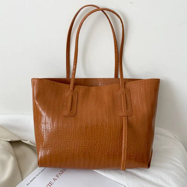 Modische Schlichte Großformatige Ein-Schulter Tote Bag - Damenmode online kaufen | Isabell Boutique
