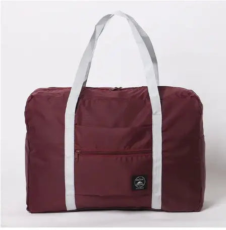 Bordeaux-farbene Reisetasche mit silbernen Trägern, sportlicher Stil, IsabellBoutique030