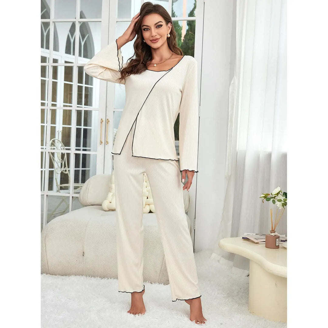 Damen Homewear Set – Langärmliger Pyjamaanzug - Damenmode online kaufen | Isabell Boutique