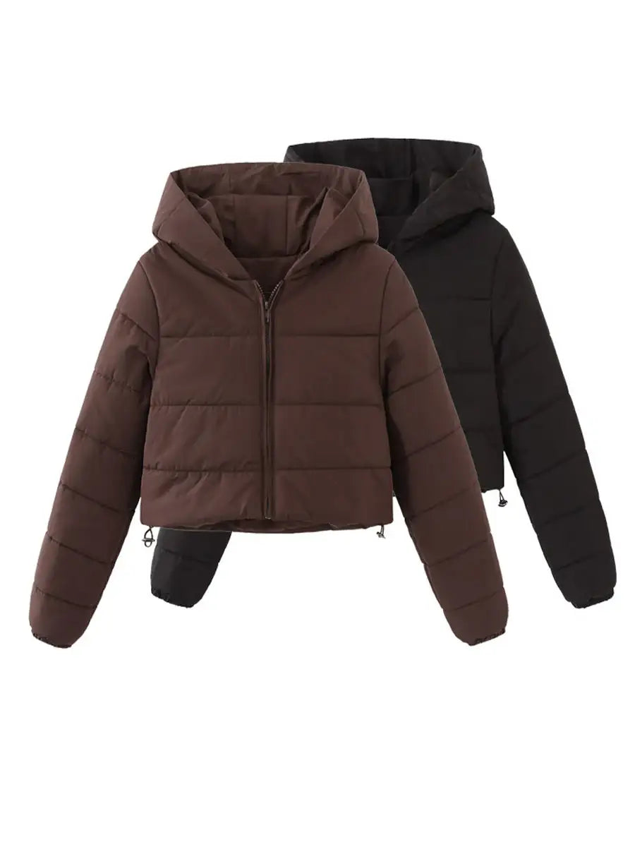 Braune und schwarze Kapuzenjacke, Damenmode von IsabellBoutique030