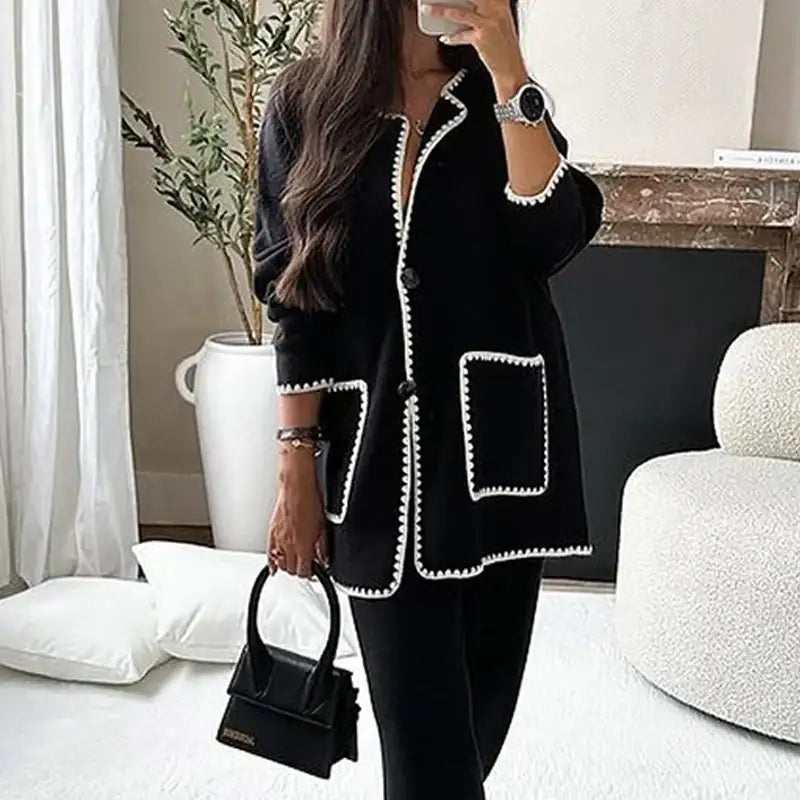Damenmode Casual Locker Einfarbiger Zweiteiliger Anzug-Set - Damenmode online kaufen | Isabell Boutique
