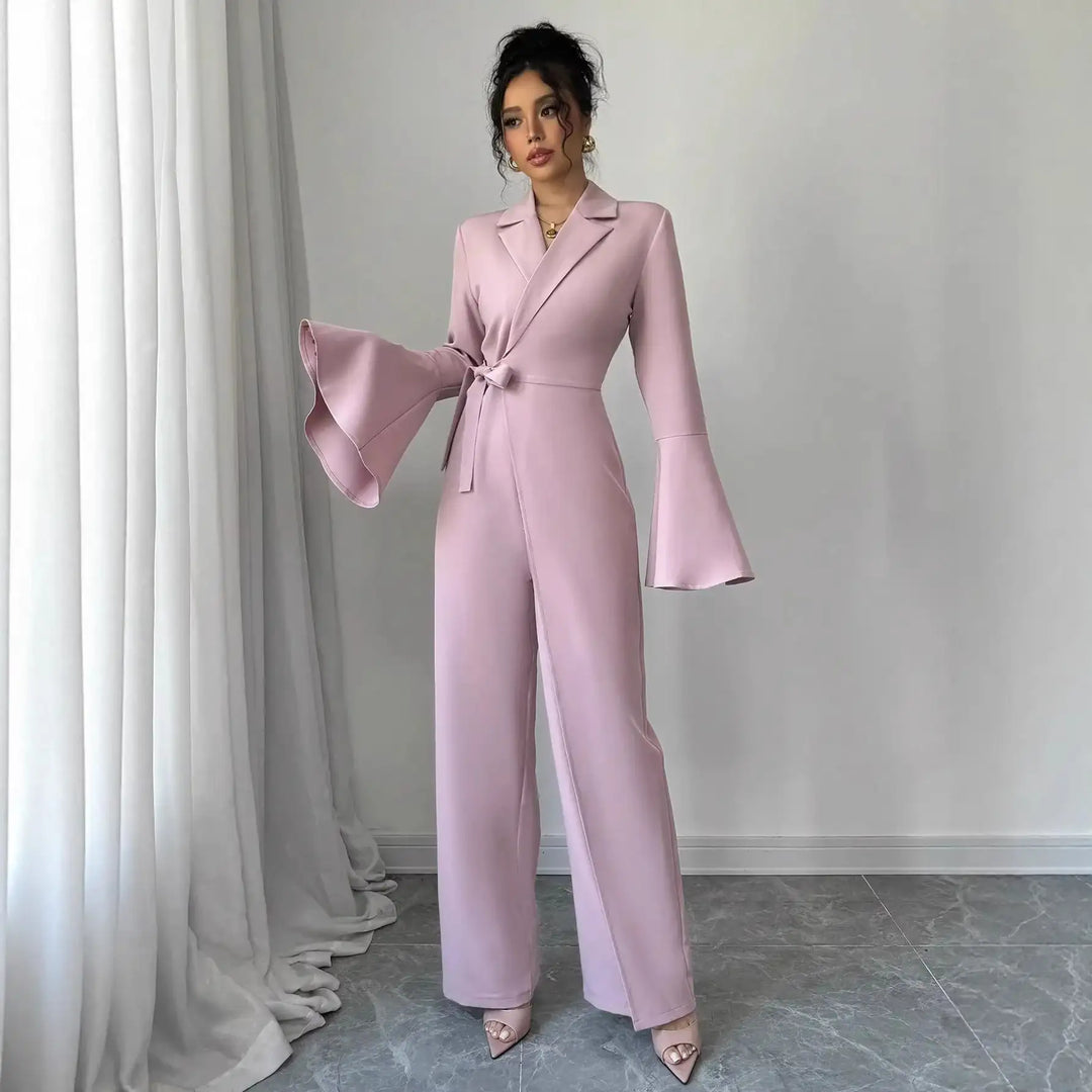 Rosafarbener Jumpsuit mit weiten Ärmeln, IsabellBoutique030