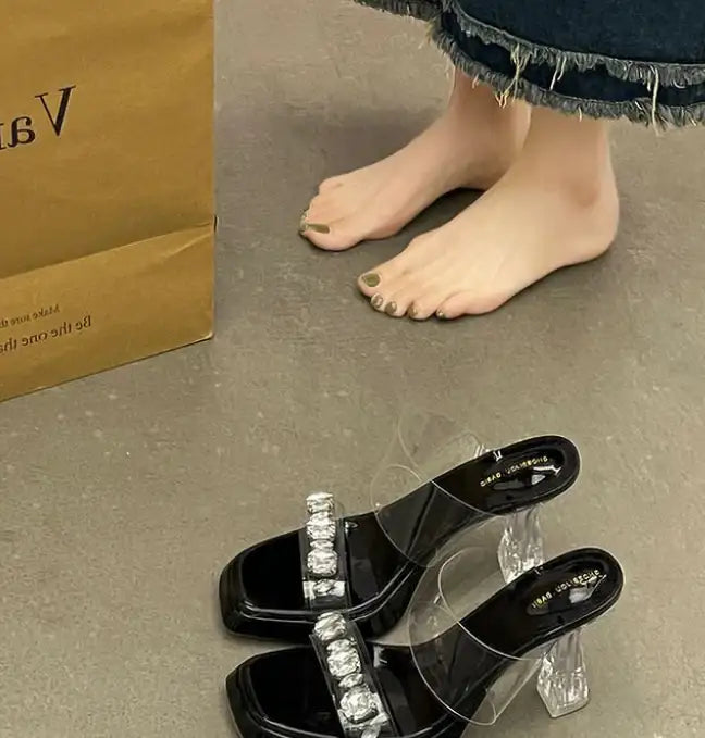 French Rhinestones With Clear Crystal And Slippers - Damenmode online kaufen | Isabell Boutique