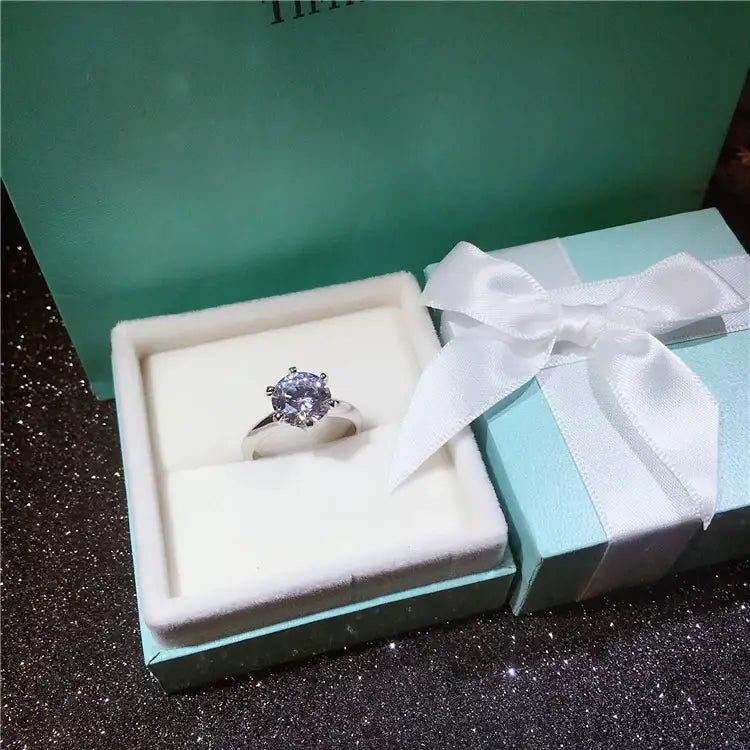 S925 Sterling Silber Solitär-Diamantring 123 Karat – Damen Verlobungs- und Ehering - Damenmode online kaufen | Isabell Boutique