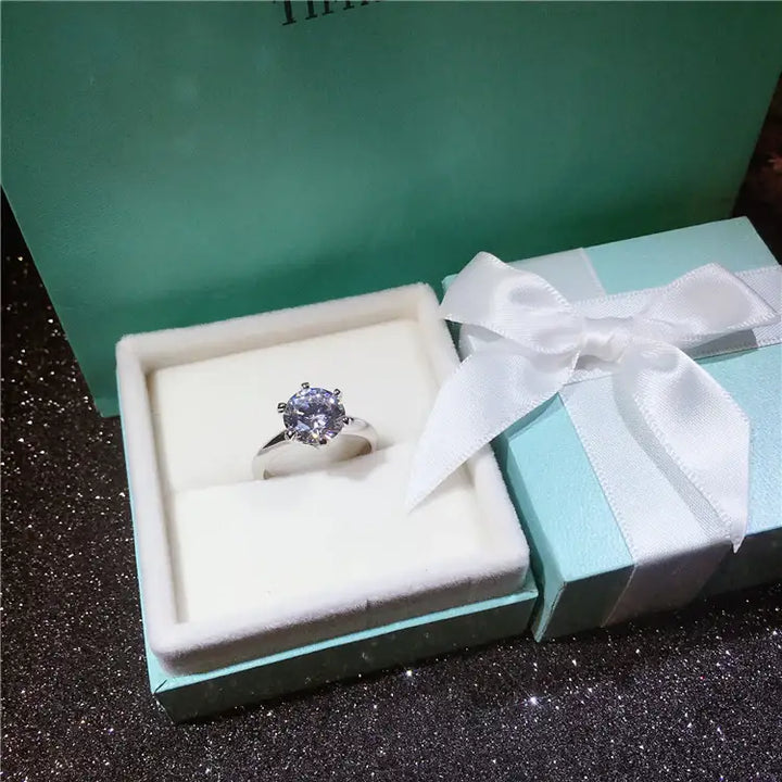 S925 Sterling Silber Solitär-Diamantring 123 Karat – Damen Verlobungs- und Ehering - Damenmode online kaufen | Isabell Boutique
