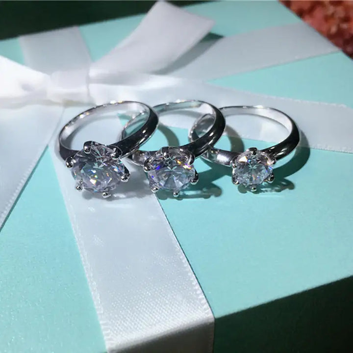 S925 Sterling Silber Solitär-Diamantring 123 Karat – Damen Verlobungs- und Ehering - Damenmode online kaufen | Isabell Boutique