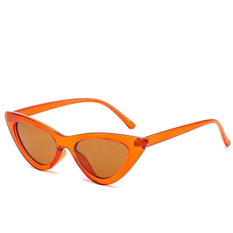 Orange Cat-Eye-Sonnenbrille mit braunen Gläsern, Sonnenbrille-Mode, IsabellBoutique030