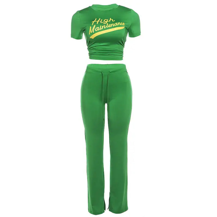 Lässiger Digitaldruck Slim-Fit Bauchfreier Damen-Hosenanzug - Damenmode online kaufen | Isabell Boutique