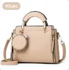 Khaki Damenhandtasche mit Henkel und Schulterriemen, elegant, IsabellBoutique030