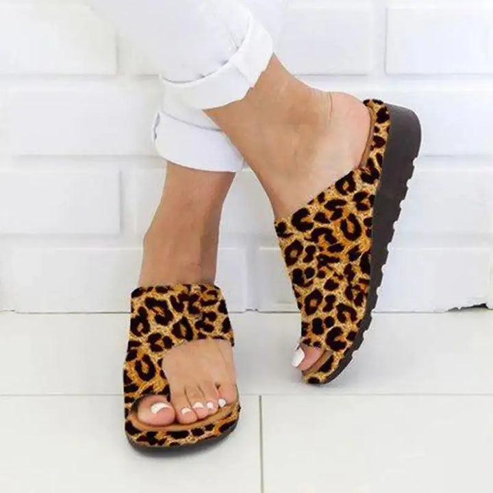 Leopard Print Sandalen, offene Zehen, braun-schwarz, Damenmode, IsabellBoutique030