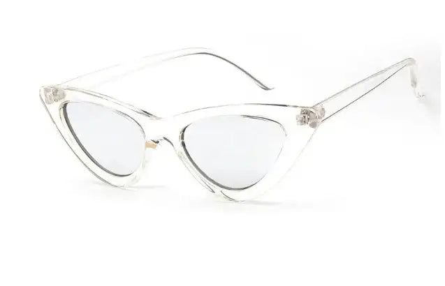 Transparente Cat-Eye-Sonnenbrille mit silbernen Gläsern, Damenmode, IsabellBoutique030