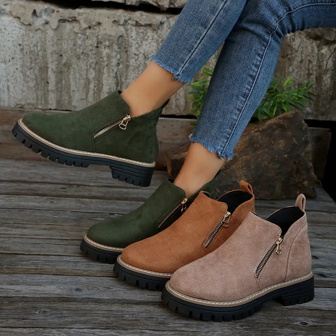 Damen Chunky Ankle Boots mit Reißverschluss – Herbst/Winter - Damenmode online kaufen | Isabell Boutique