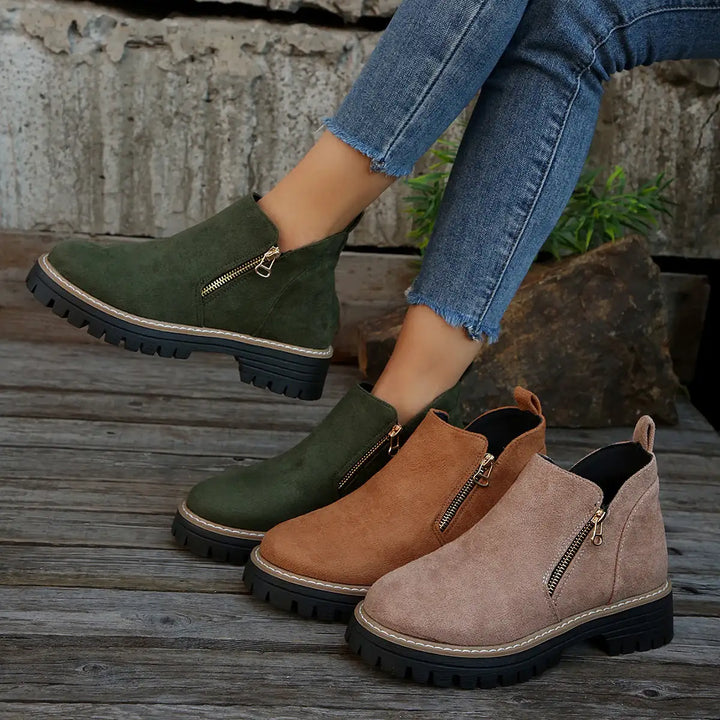 Damen Chunky Ankle Boots mit Reißverschluss – Herbst/Winter - Damenmode online kaufen | Isabell Boutique