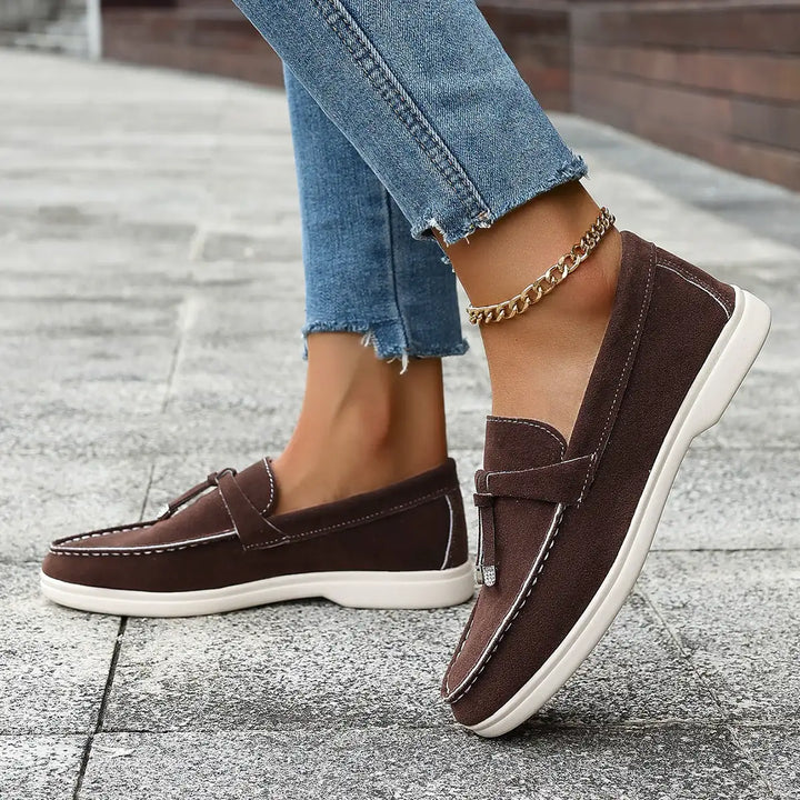 Flache Damen Slipper im Loafer-Stil mit Quasten - Damenmode online kaufen | Isabell Boutique