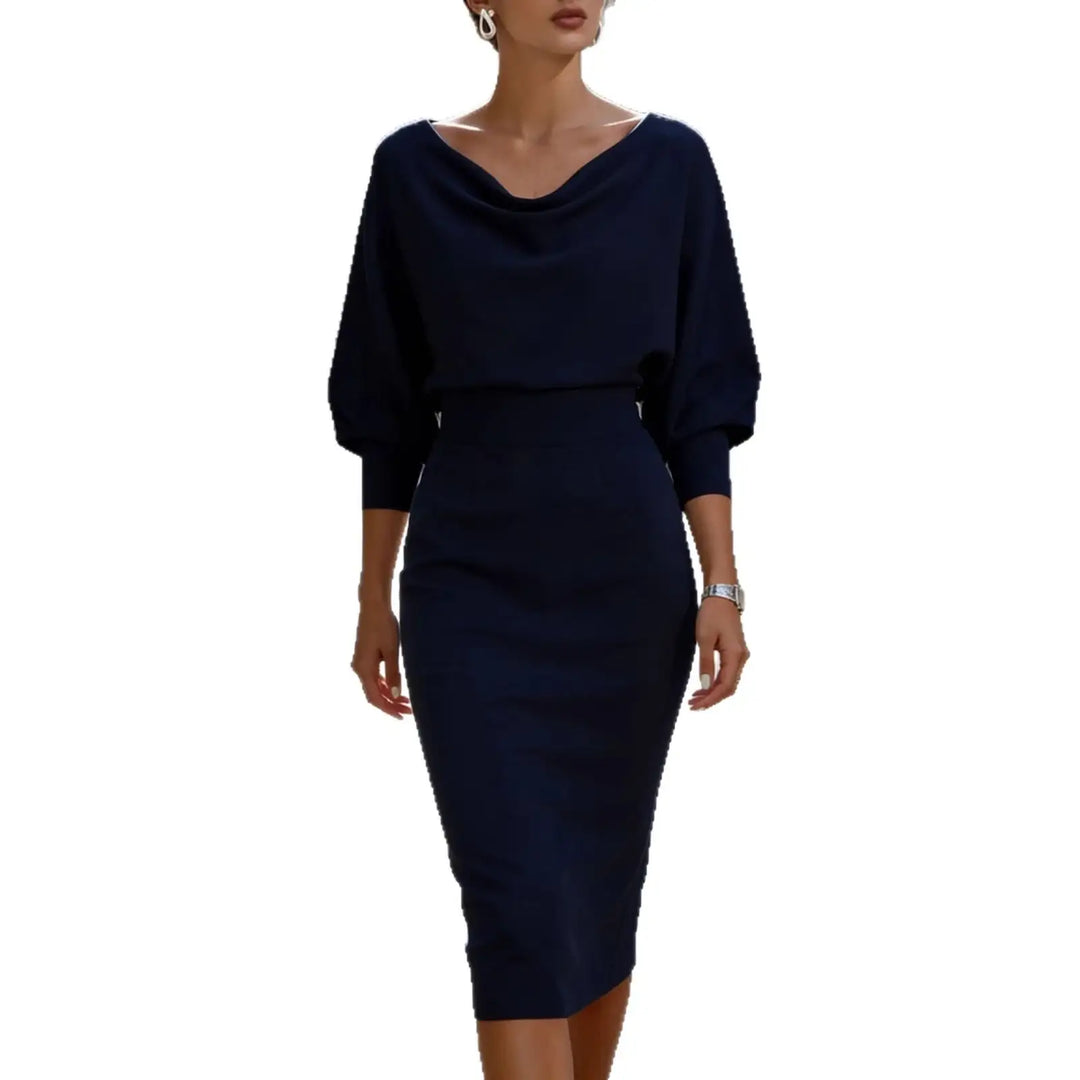 Elegantes, figurbetontes Damenkleid in einfarbigem Design (Plus Size) mit edlem Look - Damenmode online kaufen | Isabell Boutique