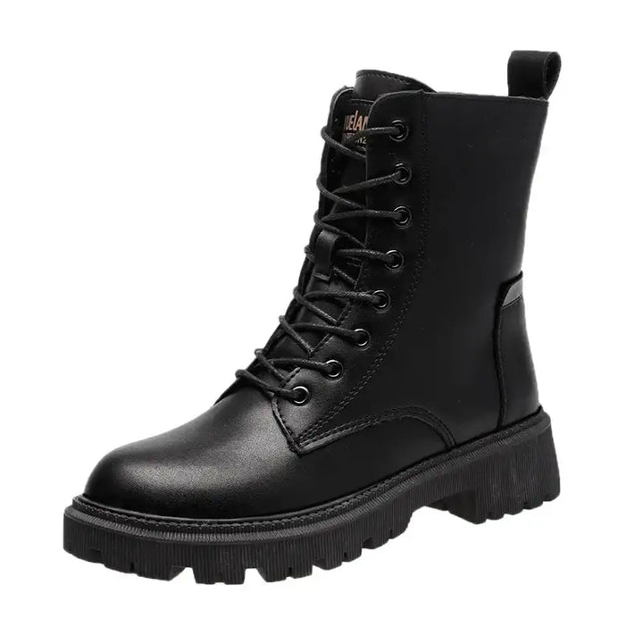Schwarze Schnürstiefel mit Profilsohle, Damenmode bei IsabellBoutique030