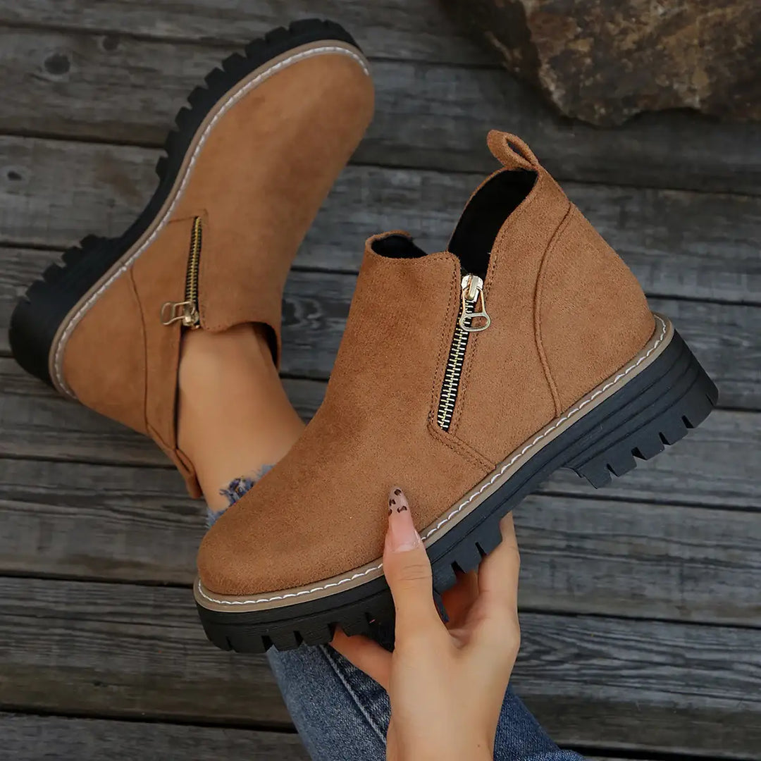 Damen Chunky Ankle Boots mit Reißverschluss – Herbst/Winter - Damenmode online kaufen | Isabell Boutique