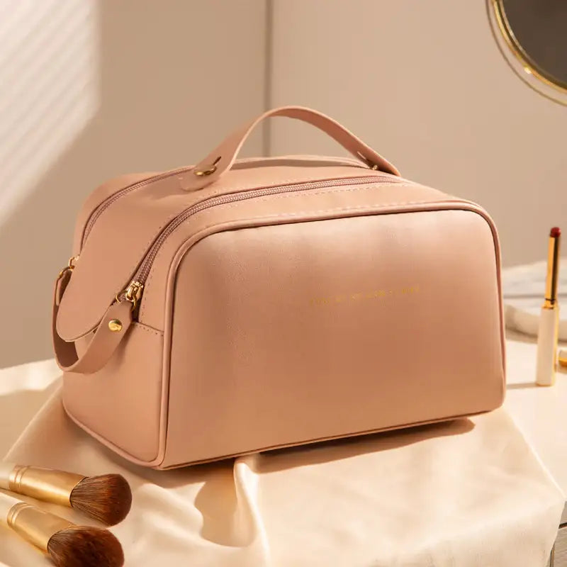 Karierte Damen Kosmetiktasche mit Großem Fassungsvermögen – Tragbar - Damenmode online kaufen | Isabell Boutique