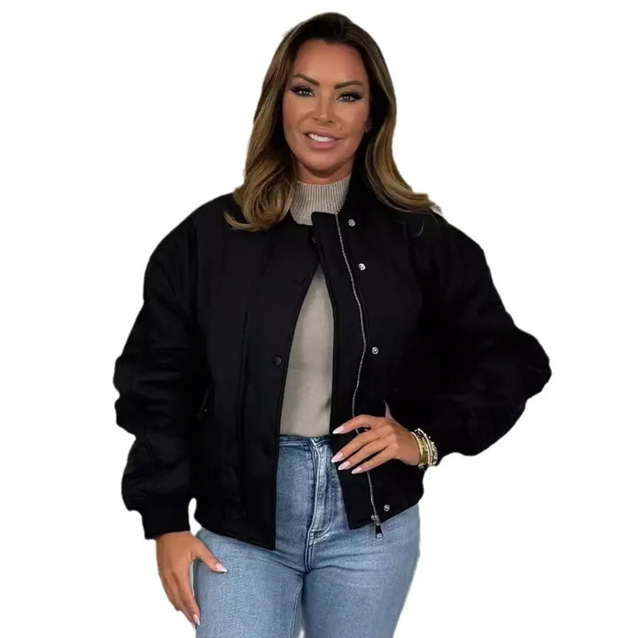 Damen-Pilotenjacke – gesteppte, gefütterte Jacke mit Reißverschluss - Damenmode online kaufen | Isabell Boutique