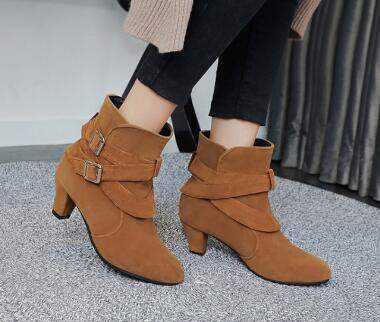 Damen High Heels Pumps – Leder, warm gefüttert, Herbst/Winter, Freizeit, knöchelhohe Stiefeletten - Damenmode online kaufen | Isabell Boutique