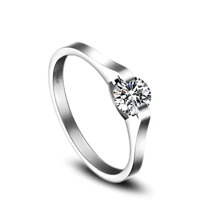 Ring mit rundem Diamanten, Silber IsabellBoutique030