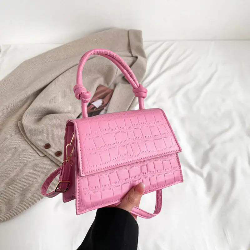 Rosa Kroko Handtasche, elegant, modisch, IsabellBoutique030