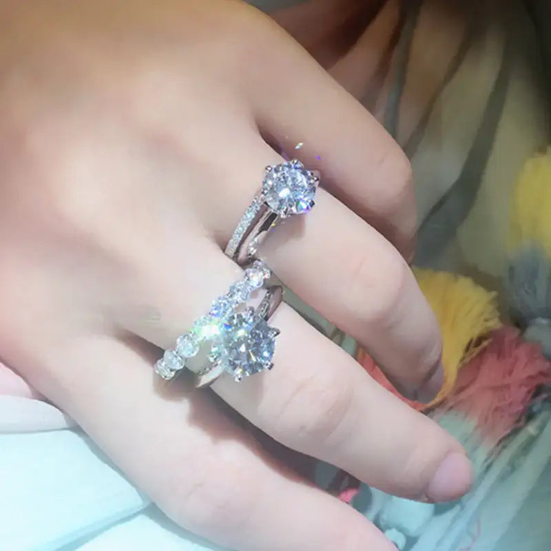 S925 Sterling Silber Solitär-Diamantring 123 Karat – Damen Verlobungs- und Ehering - Damenmode online kaufen | Isabell Boutique