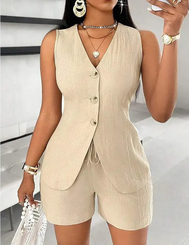 Modische und bequeme Damenbluse im europäischen und amerikanischen Stil mit Schnürdetail und kurzen Ärmeln - Damenmode online kaufen | Isabell Boutique