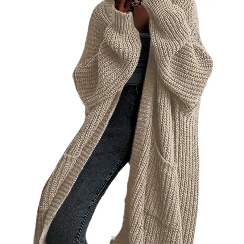 Langer Damen-Strickcardigan für Herbst und Winter – locker geschnitten, vielseitig kombinierbar, mit langen Ärmeln - Damenmode online kaufen | Isabell Boutique