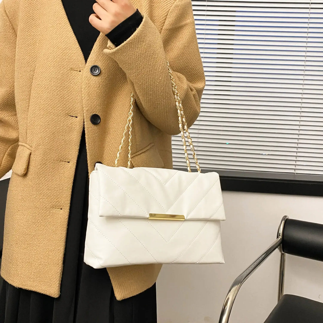 Schlichte Tragbare Lässige Modische Crossbody-Tasche mit Diamantstickerei und Kettenriemen - Damenmode online kaufen | Isabell Boutique