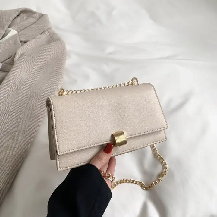 Beliebte kleine Damen-Umhängetasche im koreanischen Stil mit Ein-Schulter-Design und Kettenriemen (quadratisch) - Damenmode online kaufen | Isabell Boutique