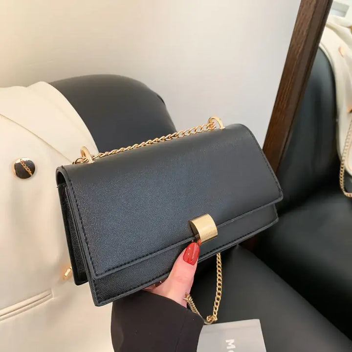 Beliebte kleine Damen-Umhängetasche im koreanischen Stil mit Ein-Schulter-Design und Kettenriemen (quadratisch) - Damenmode online kaufen | Isabell Boutique