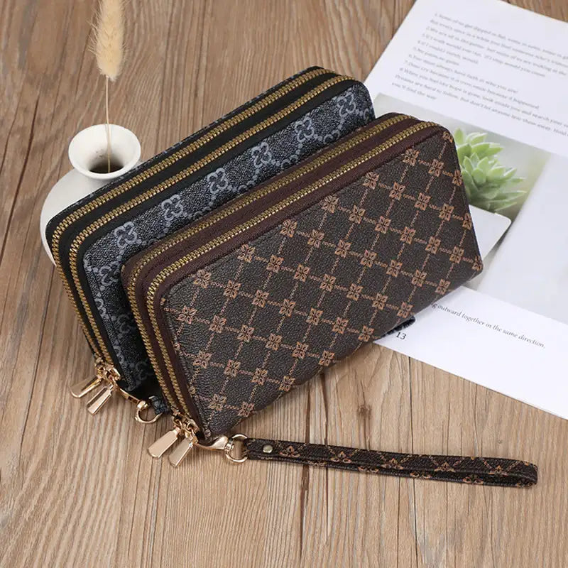 Lange Geldbörse Clutch Handytasche Münzfach Reißverschluss Portemonnaie - Damenmode online kaufen | Isabell Boutique