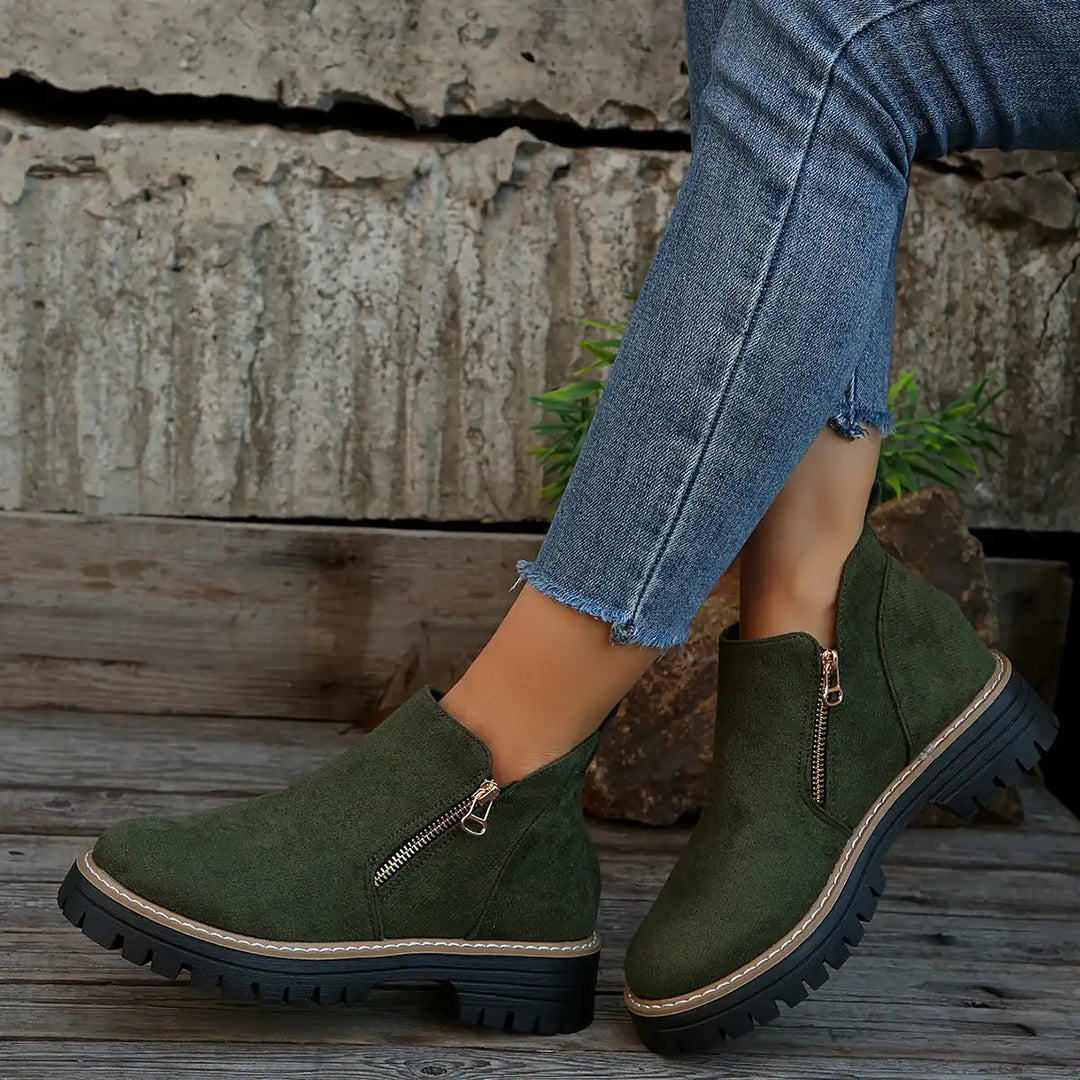 Damen Chunky Ankle Boots mit Reißverschluss – Herbst/Winter - Damenmode online kaufen | Isabell Boutique