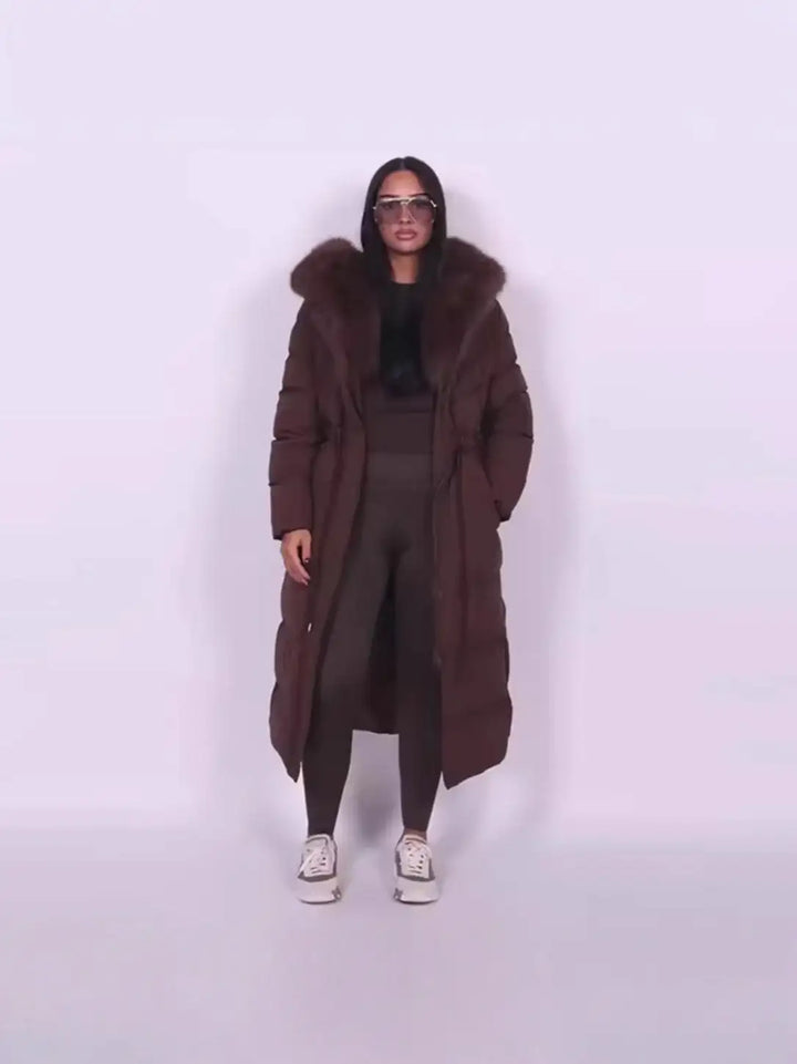 Stilvoller, warmer Damenmantel mit Pelzkragen - Damenmode online kaufen | Isabell Boutique