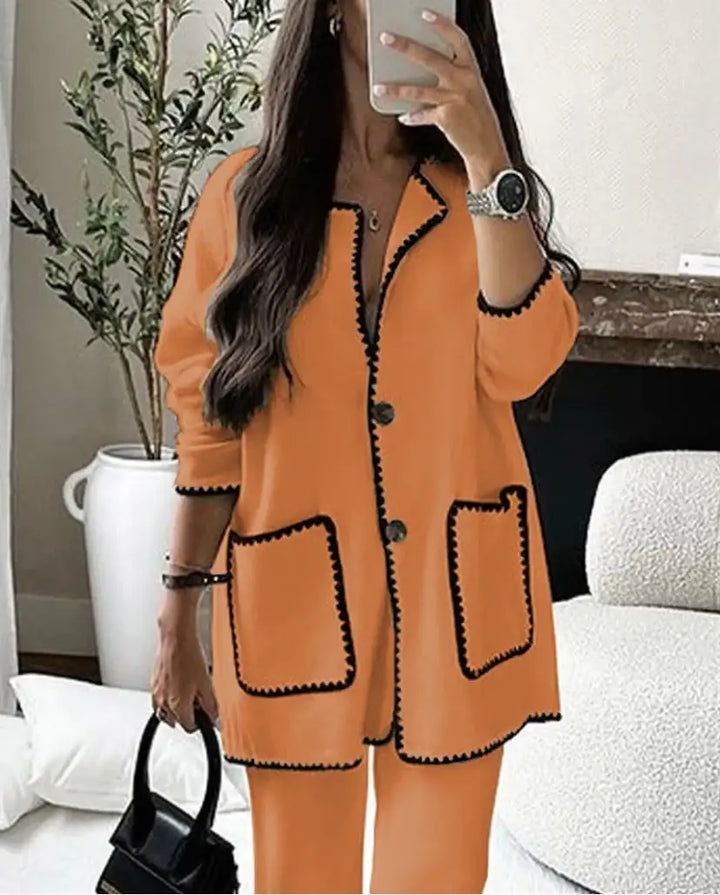 Damenmode Casual Locker Einfarbiger Zweiteiliger Anzug-Set - Damenmode online kaufen | Isabell Boutique