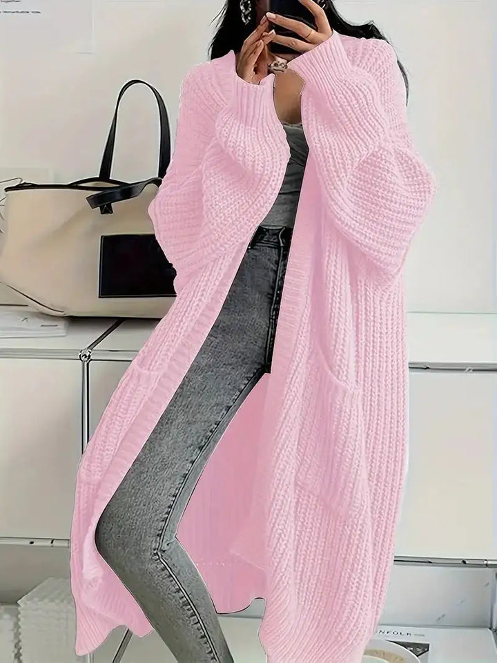 Langer Damen-Strickcardigan für Herbst und Winter – locker geschnitten, vielseitig kombinierbar, mit langen Ärmeln - Damenmode online kaufen | Isabell Boutique