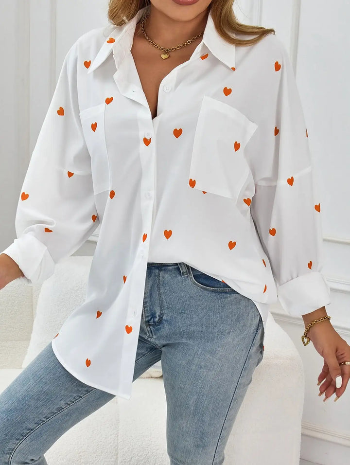Lässige Damenbluse mit Love-Print in lockerem Schnitt für den Alltag - Damenmode online kaufen | Isabell Boutique