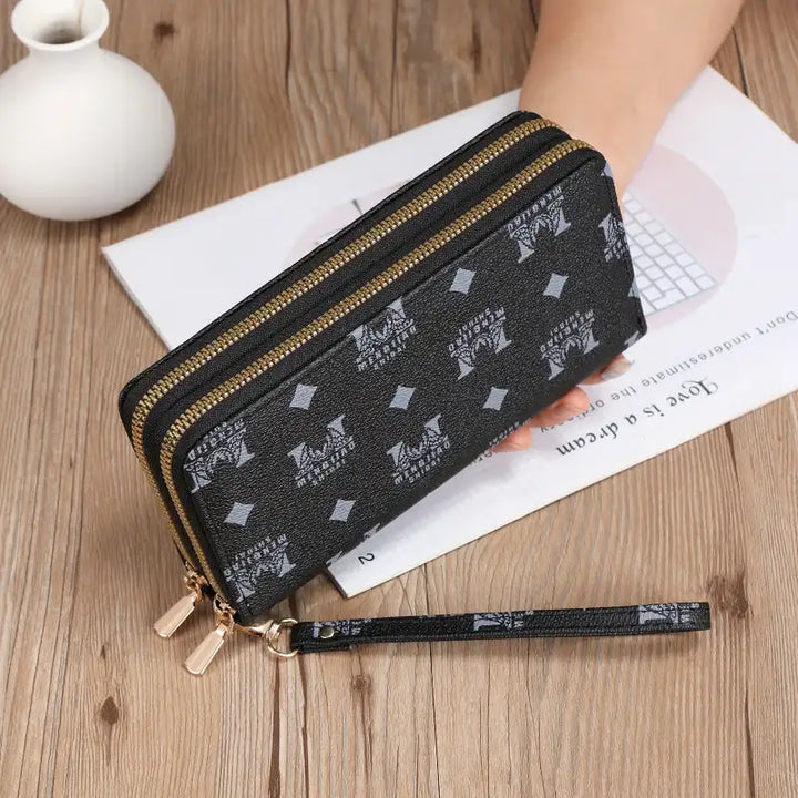 Lange Geldbörse Clutch Handytasche Münzfach Reißverschluss Portemonnaie - Damenmode online kaufen | Isabell Boutique